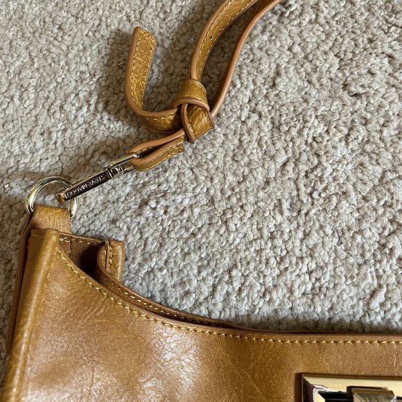Steve Madden, Leather Crossbody EUC, Gold Spike Accents, Adjustable Strap - Picture 11 of 16